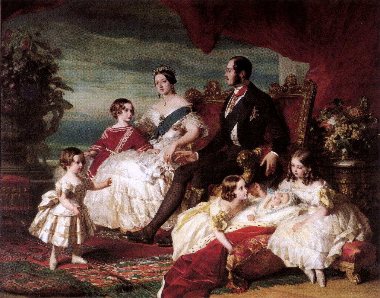 Dronning Victoria, prins Albert og børn af Franz Xaver Winterhalter