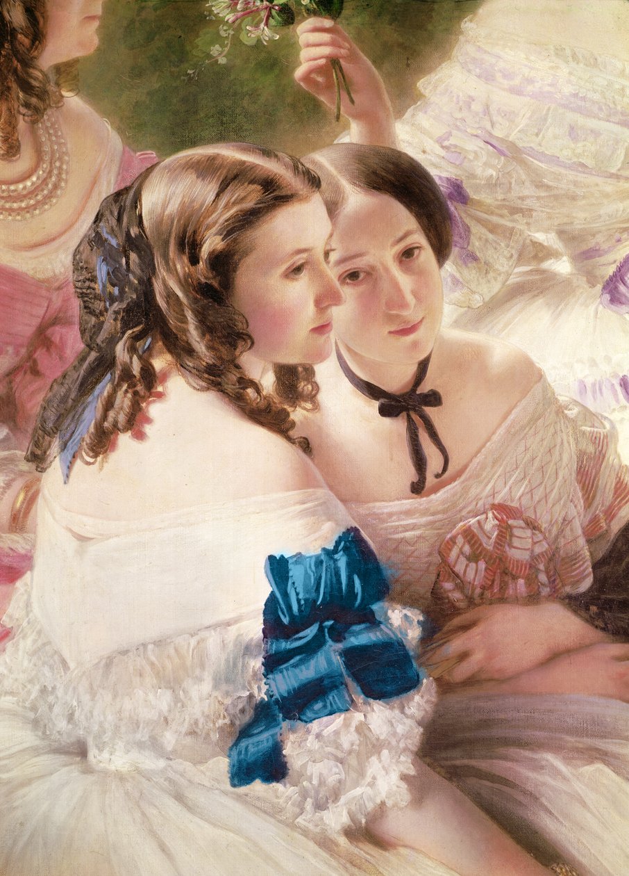Kejserinde Eugénie omgivet af sine hofdamer detalje af baronesse af Pierres, vicegrævinde af Lezay-Marnesia, 1855 olie på lærred af Franz Xaver Winterhalter