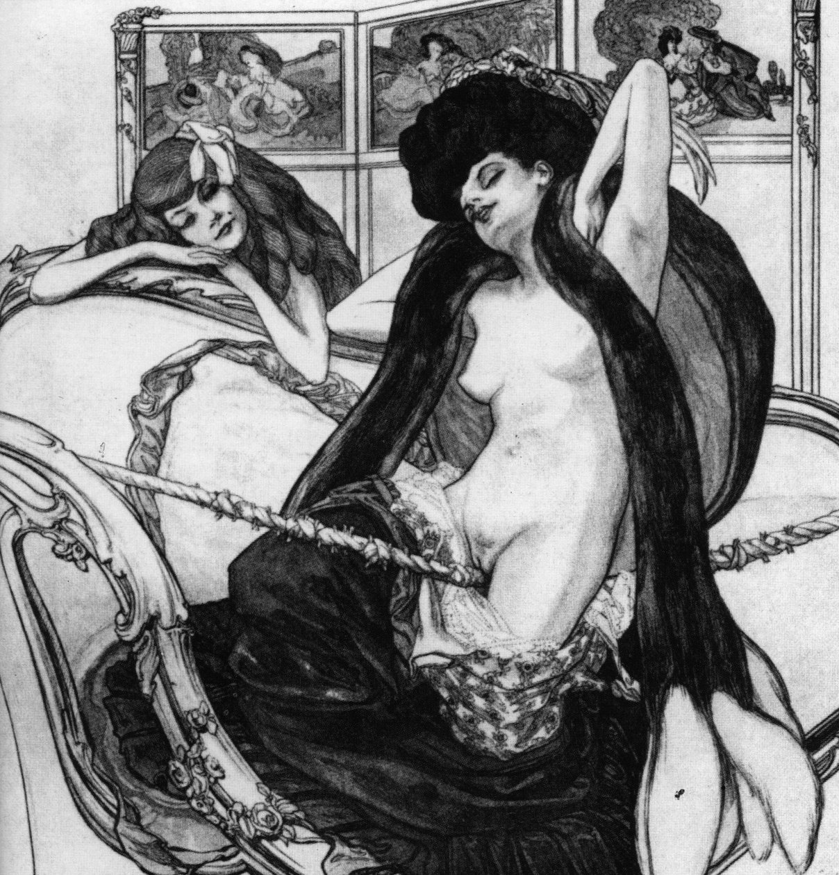Kærlighedstegninger: Aphrodites have. N af Franz von Bayros