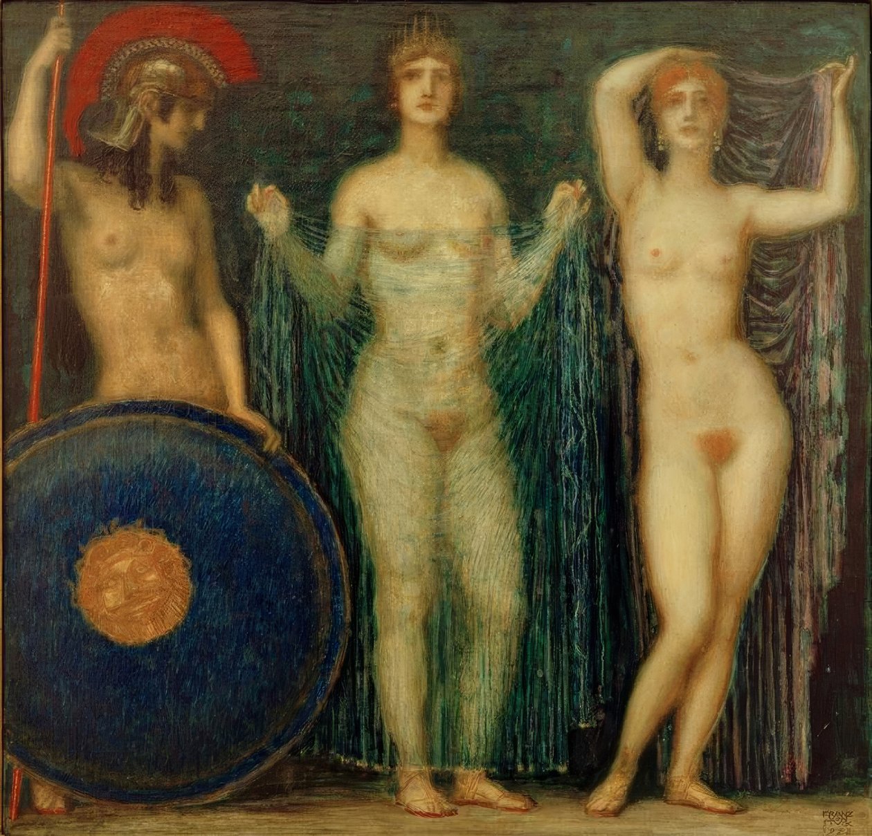 De tre gudinder Athene, Hera og Afrodite af Franz von Stuck