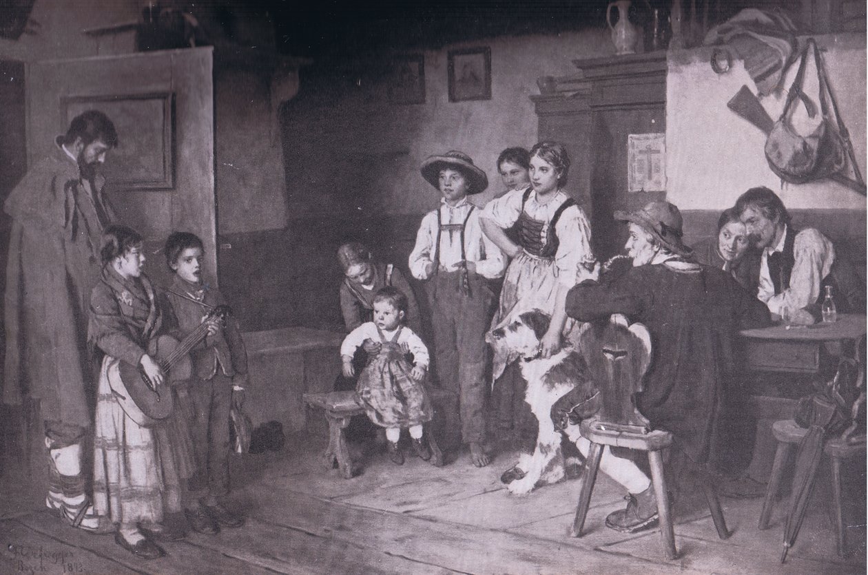 Omrejsende italienske sangere, Bibbys Annual, 1916-1917 af after Franz Defregger