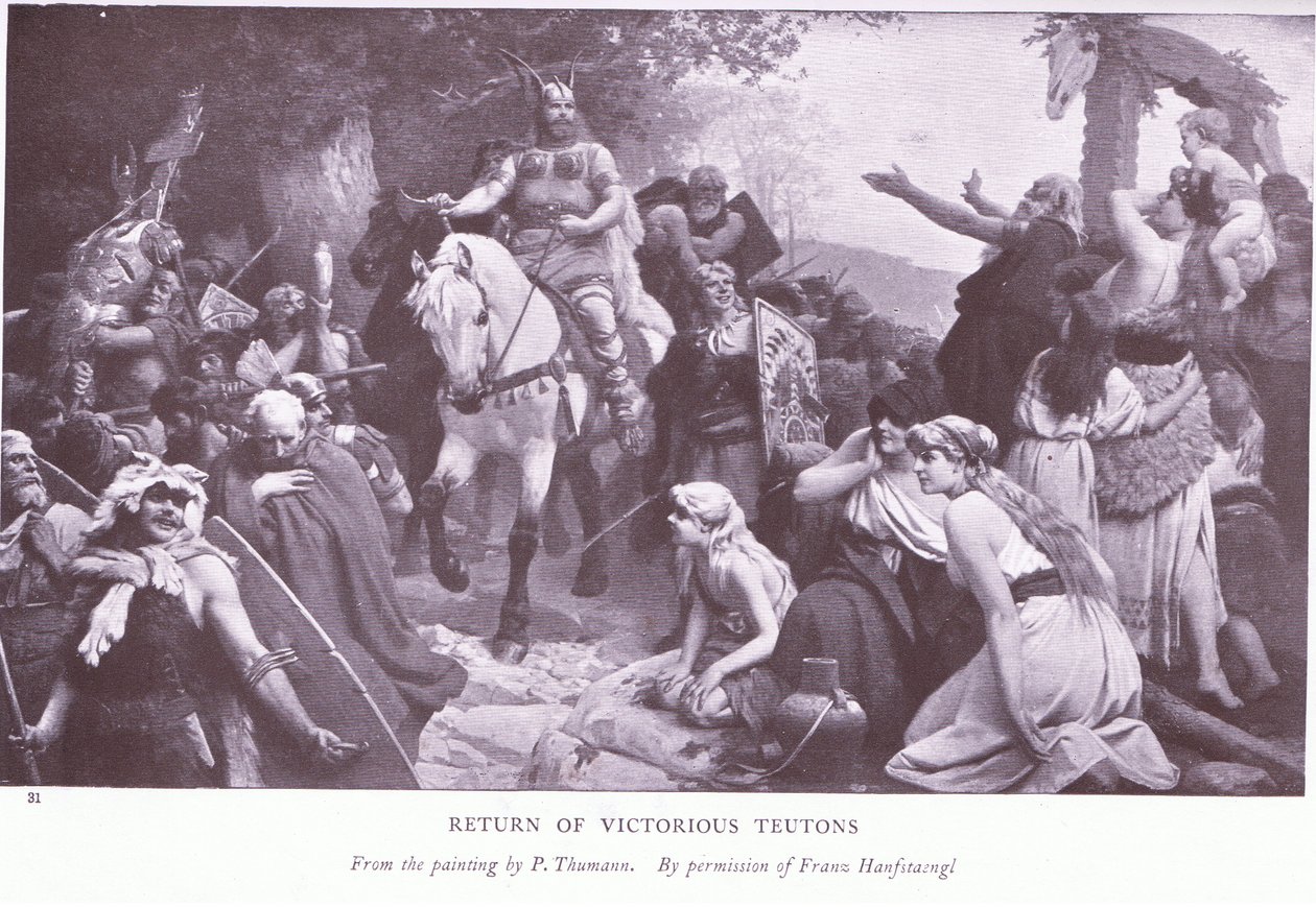 De sejrende germaners tilbagevenden af Franz (after) Hanfstaengl