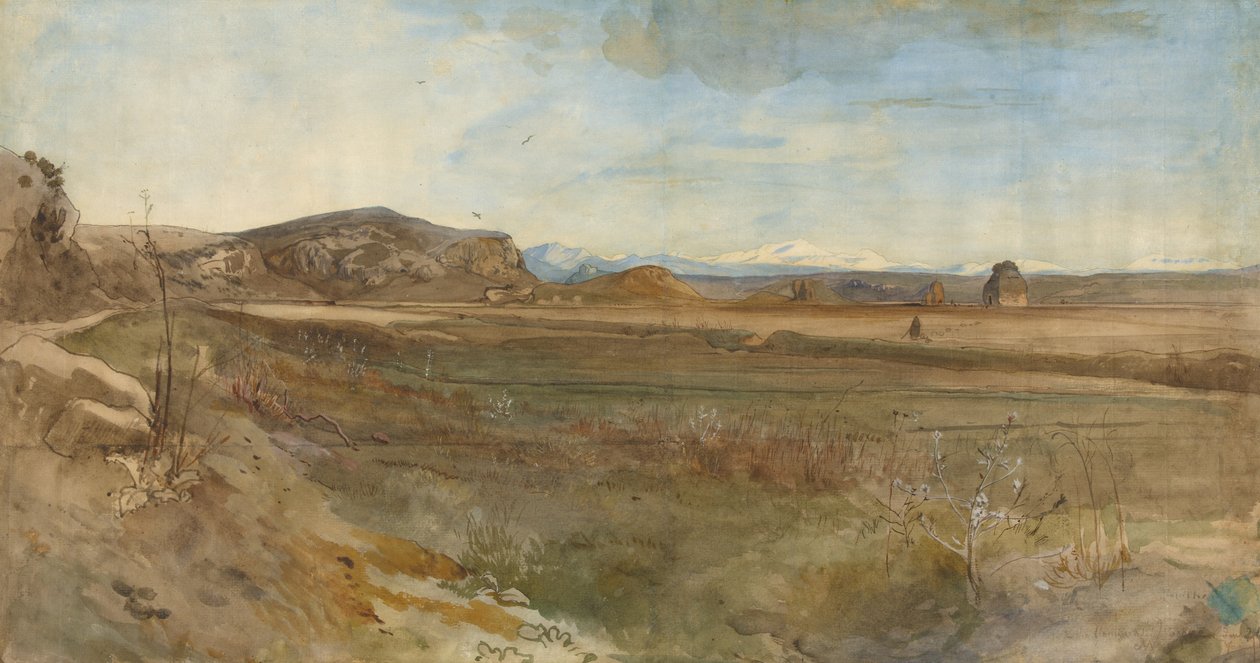 Campagna-landskab på Via Flaminia af Franz Albert Venus