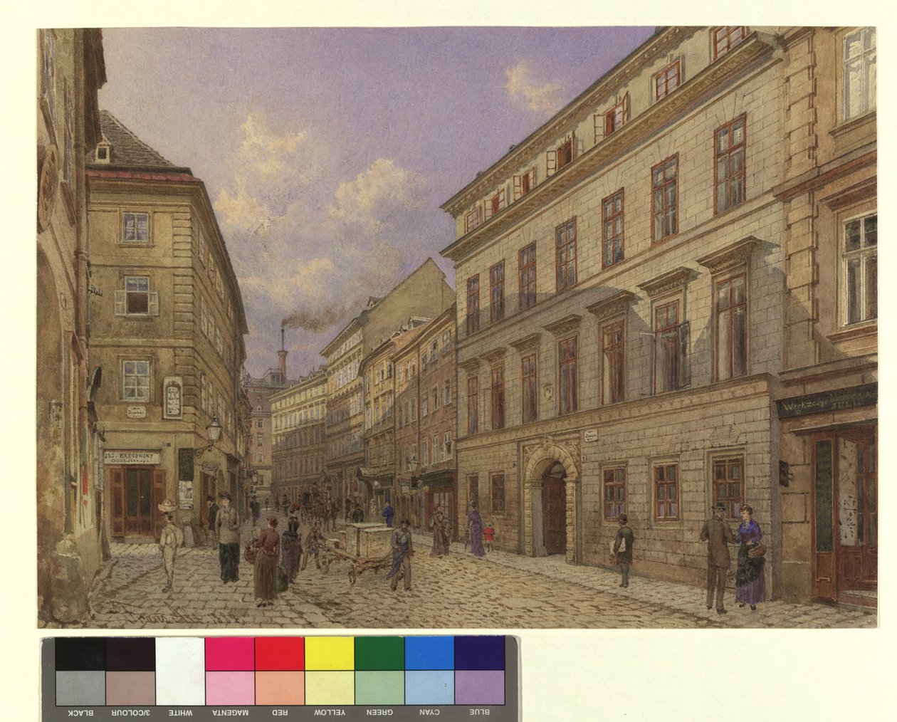Udsigt ind i Riemergasse mod Singerstraße af Franz Alt