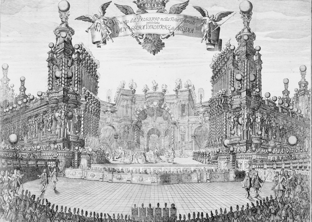 Proscenium for Angelica, vinder af Alcina, 1716. af Franz Ambros Dietel