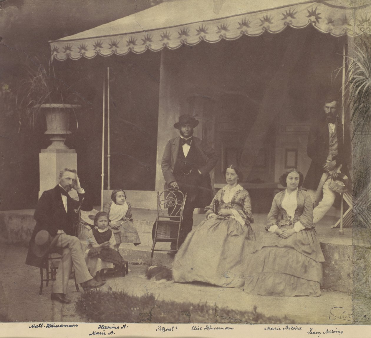 [Gruppeportræt af Antoine og Höusermann-familierne], 1850