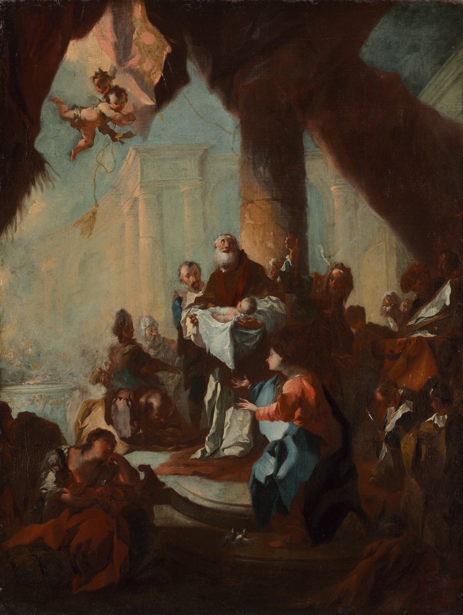 Studie til "Kristi fremstilling i templet" (til Sankt Ulrich, Wien), ca. 1750 (olie på lærred) af Franz Anton Maulbertsch