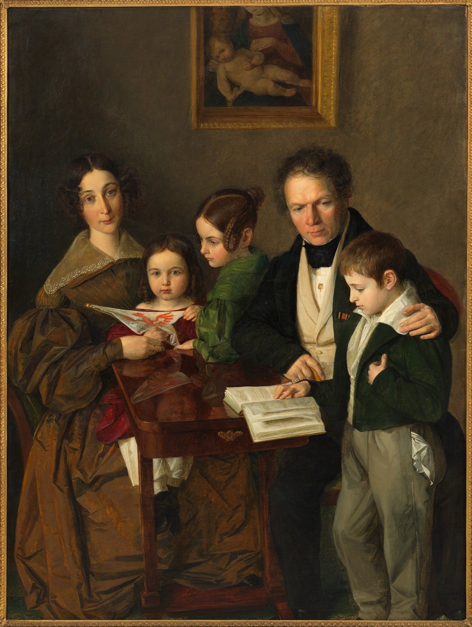 Komponisten Johann Baptist Gänsbacher 1778-1844 og hans familie, c.1838. af Franz Anton Stecher