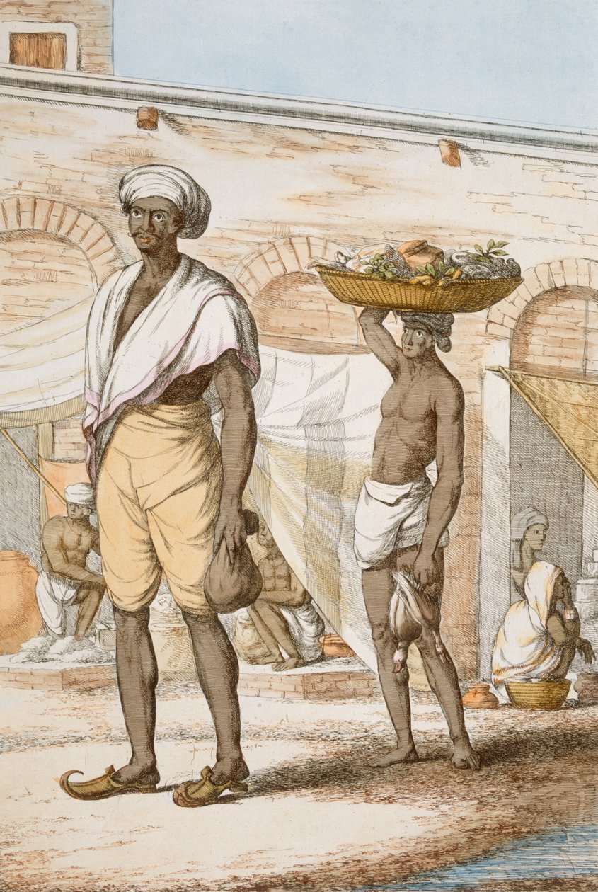 Hindu betjent eller køber af mad, fra 