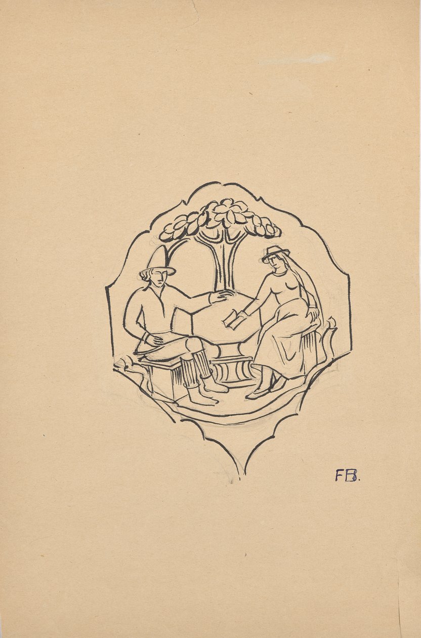 Bondepar (kilefyld af et møbel?) af Franz Barwig d. Ä.