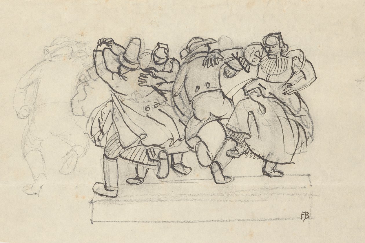 Studer til aflastning med dansende bønder af Franz Barwig d. Ä.