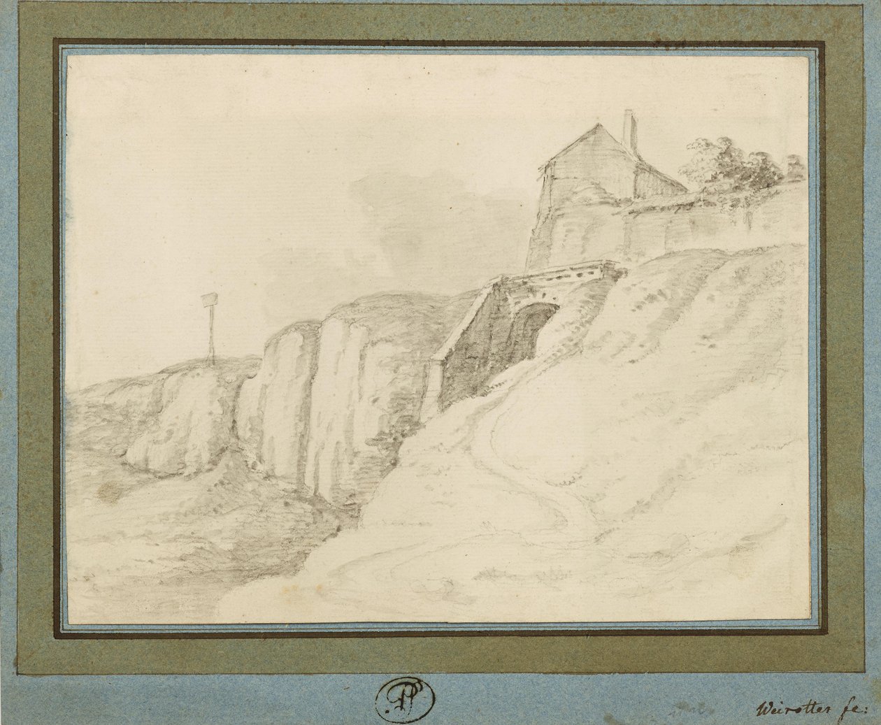 Hus over klipper (bro) af Franz Edmund Weirotter