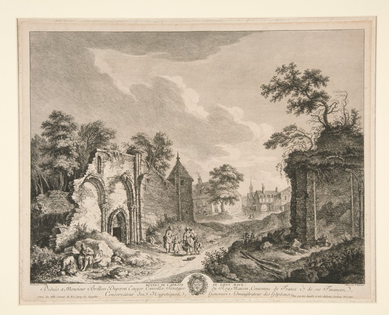 Ruinerne af klosteret St. Maur af Franz Edmund Weirotter