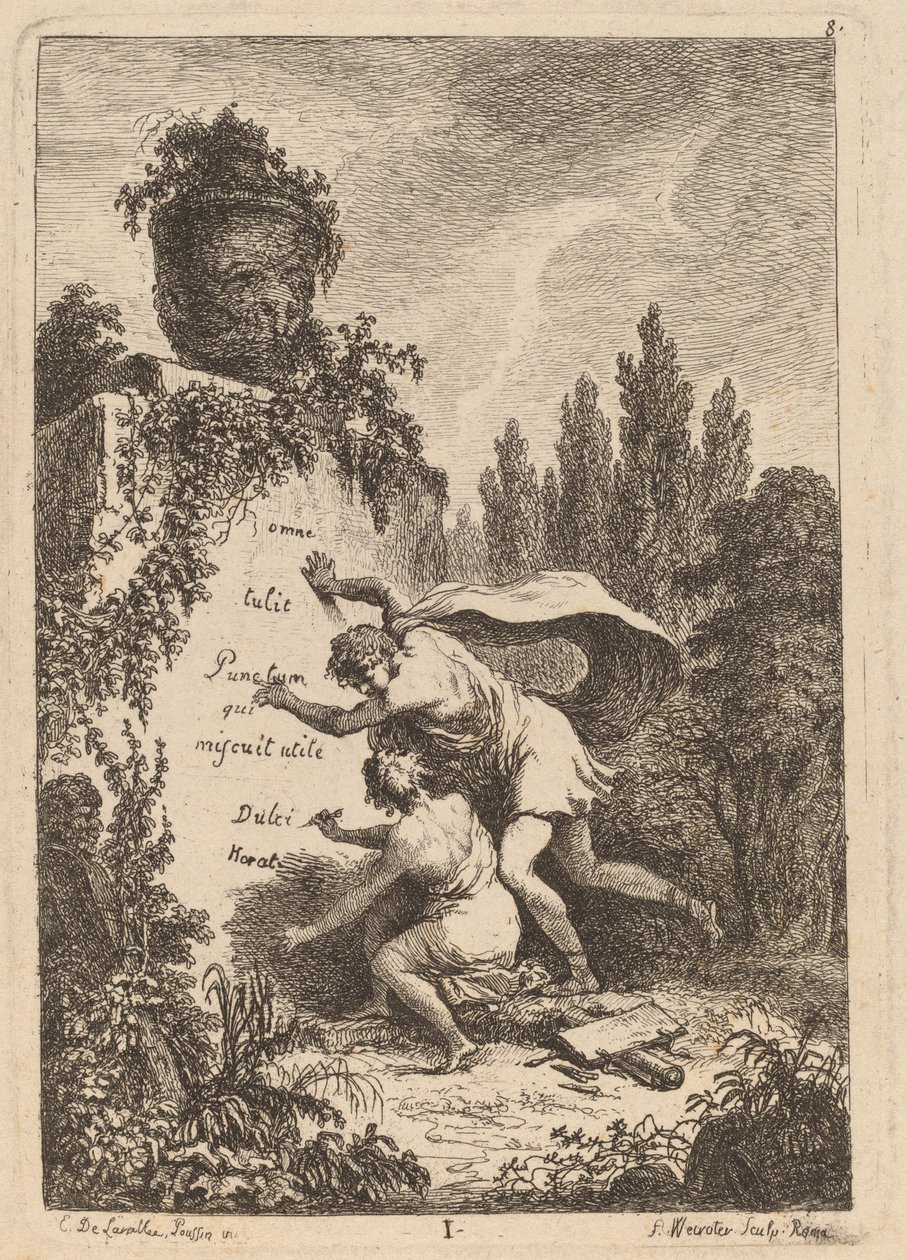 I Kommen til Rom: pl. 1 af Franz Edmund Weirotter after Étienne de Lavallée Poussin