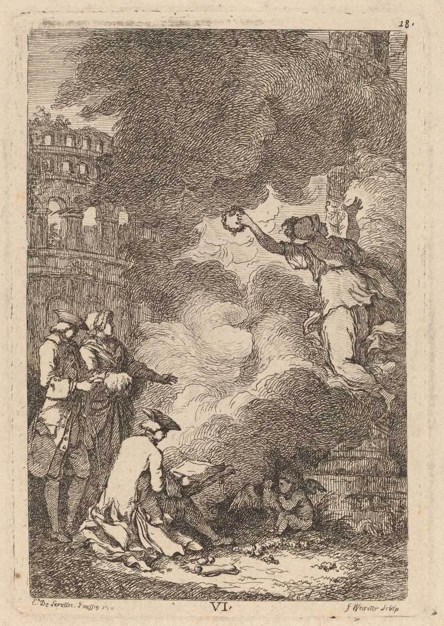 I Kommen til Rom: pl. 6 af Franz Edmund Weirotter after Étienne de Lavallée Poussin