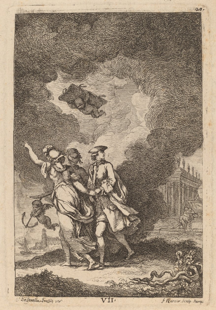 I Kommen til Rom: pl. 7 af Franz Edmund Weirotter after Étienne de Lavallée Poussin