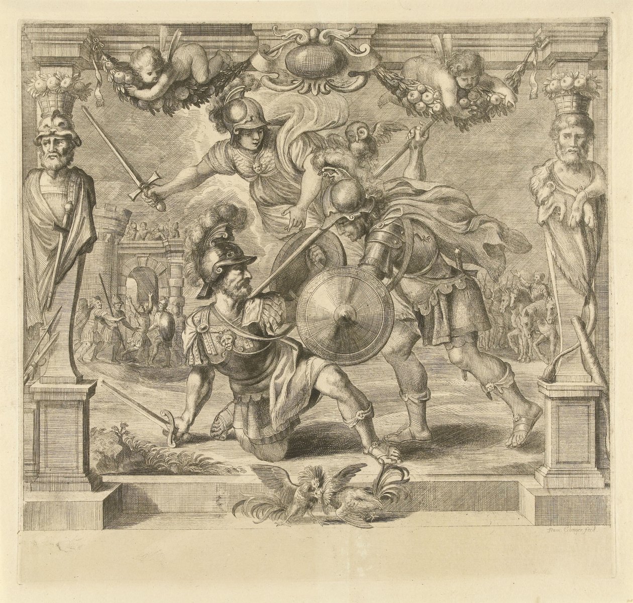 Achilles dræber Hector Historien om Achilleus (serietitel) af Franz Ertinger