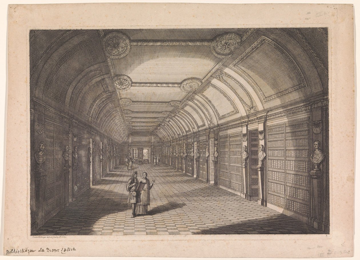Bibliotek for klosteret Sainte-Geneviève i Paris af Franz Ertinger