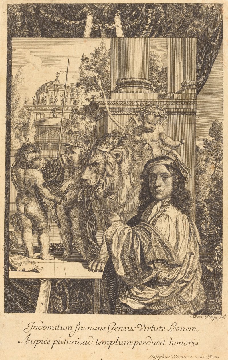 Selvportræt af Joseph Werner af Franz Ertinger after Joseph Werner