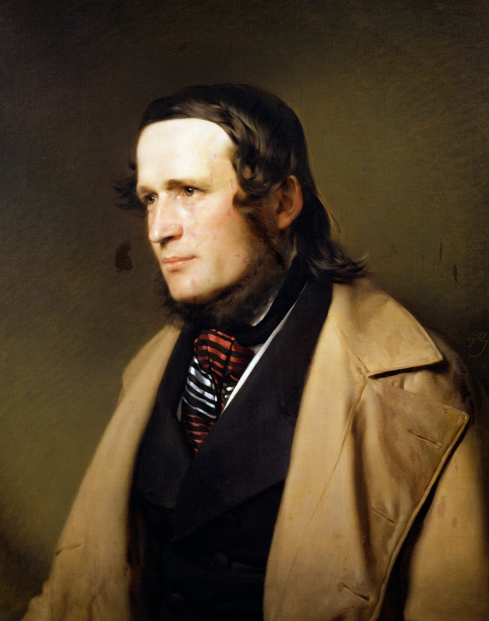 Portræt af Karl Grob, maleri af Franz Eybl (1806-1880) af Franz Eybl