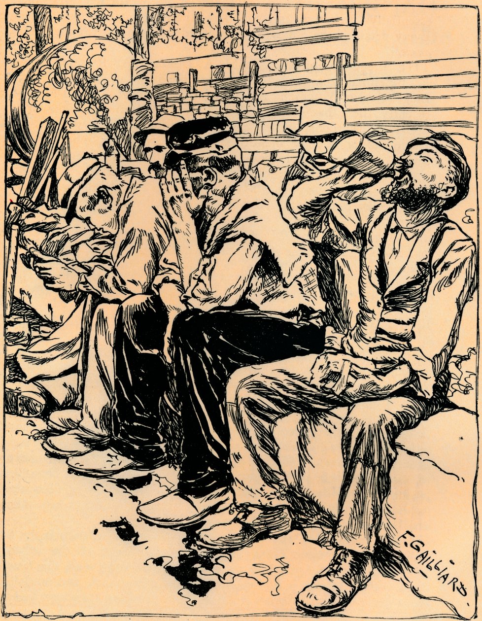Arbejdere til middag, c1900 af Franz Gailliard