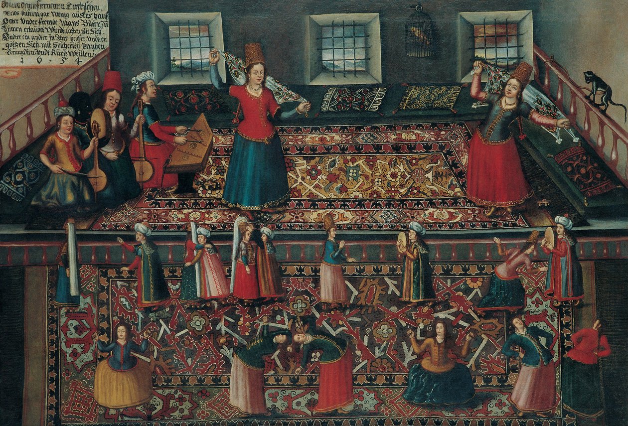En scene fra det tyrkiske harem, anden halvdel af det 17. århundrede. af Franz Georg Hörmann