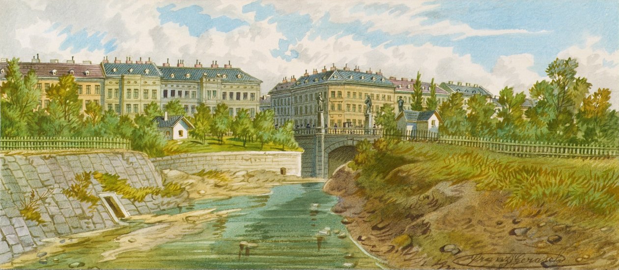 Elisabethbroen over Wien-floden af Franz Gerasch