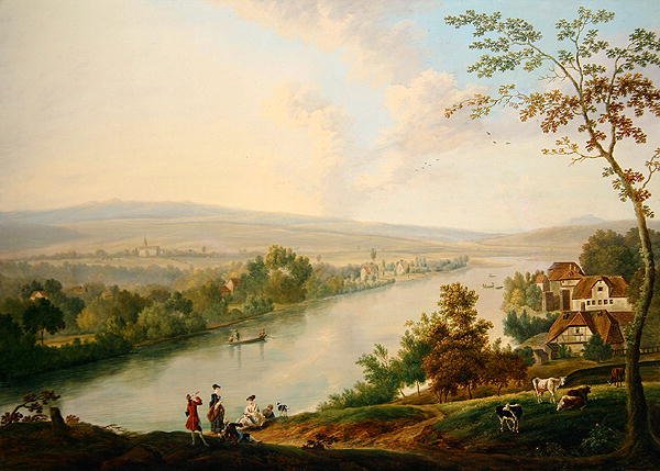 River Landscape, ca. 1765-75 (olie på lærred) af Franz Hochecker