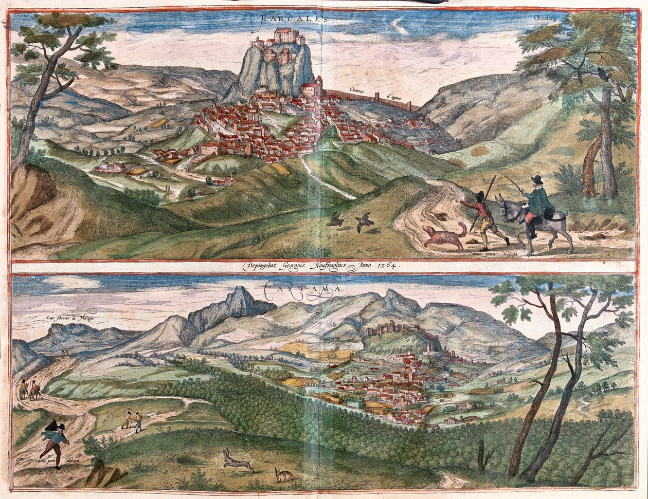 Ardales og Cartama, Spanien (gravering af Franz Hogenberg
