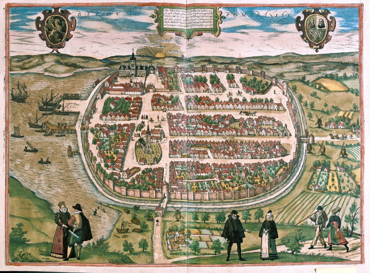 Barth i Pommern, Tyskland (gravering af Franz Hogenberg
