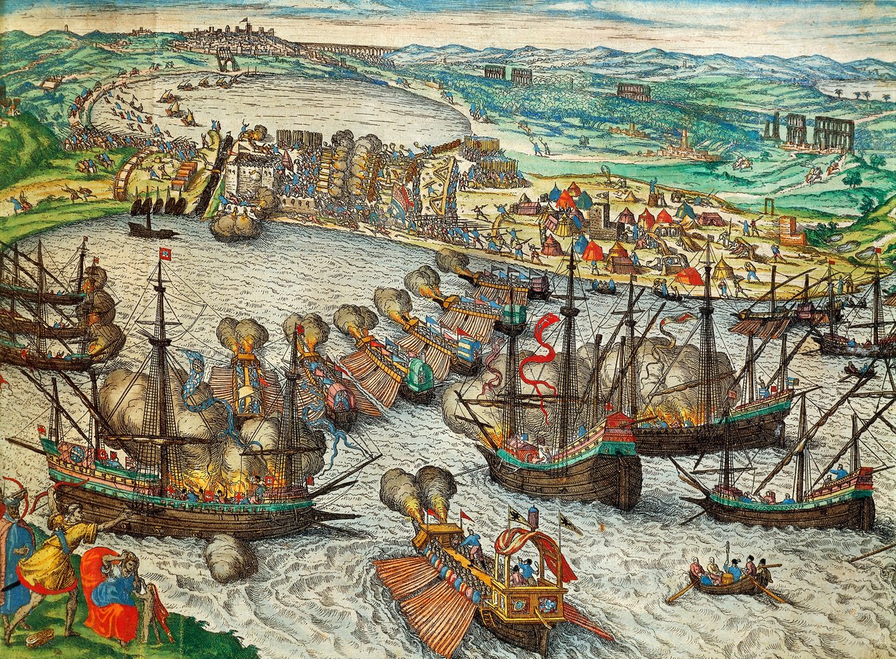 Capture of La Goulette og Tunis af Charles V af Franz Hogenberg