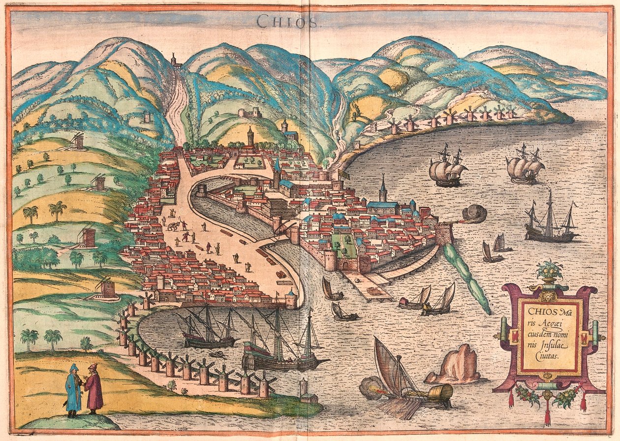 Chios eller Chio, Grækenland (gravering af Franz Hogenberg