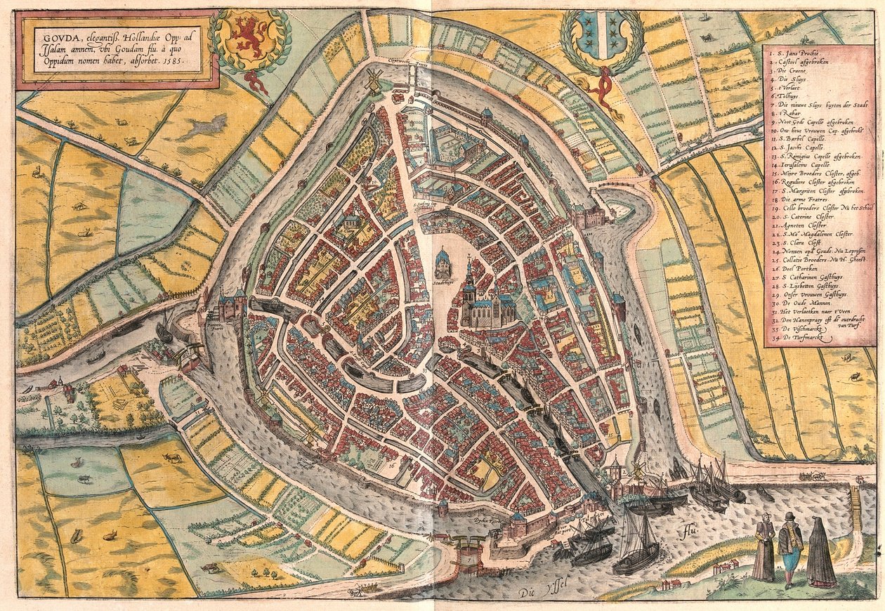 Gouda, Holland (gravering af Franz Hogenberg