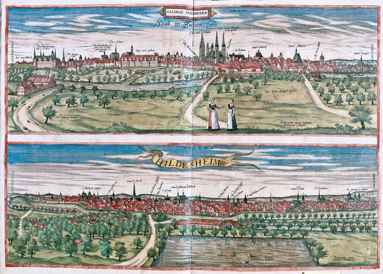 Halle (Saale), Tyskland (gravering af Franz Hogenberg