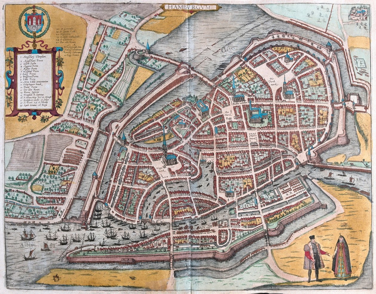 Hamborg, Tyskland (gravering af Franz Hogenberg