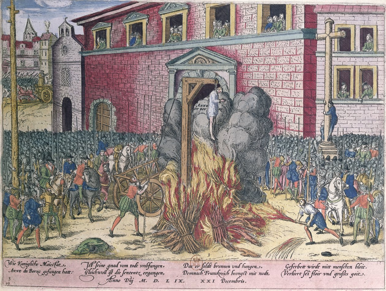 Hanging of Anne du Bourg (1521-59) Place de Greve, 23rd December 1559 af Franz Hogenberg