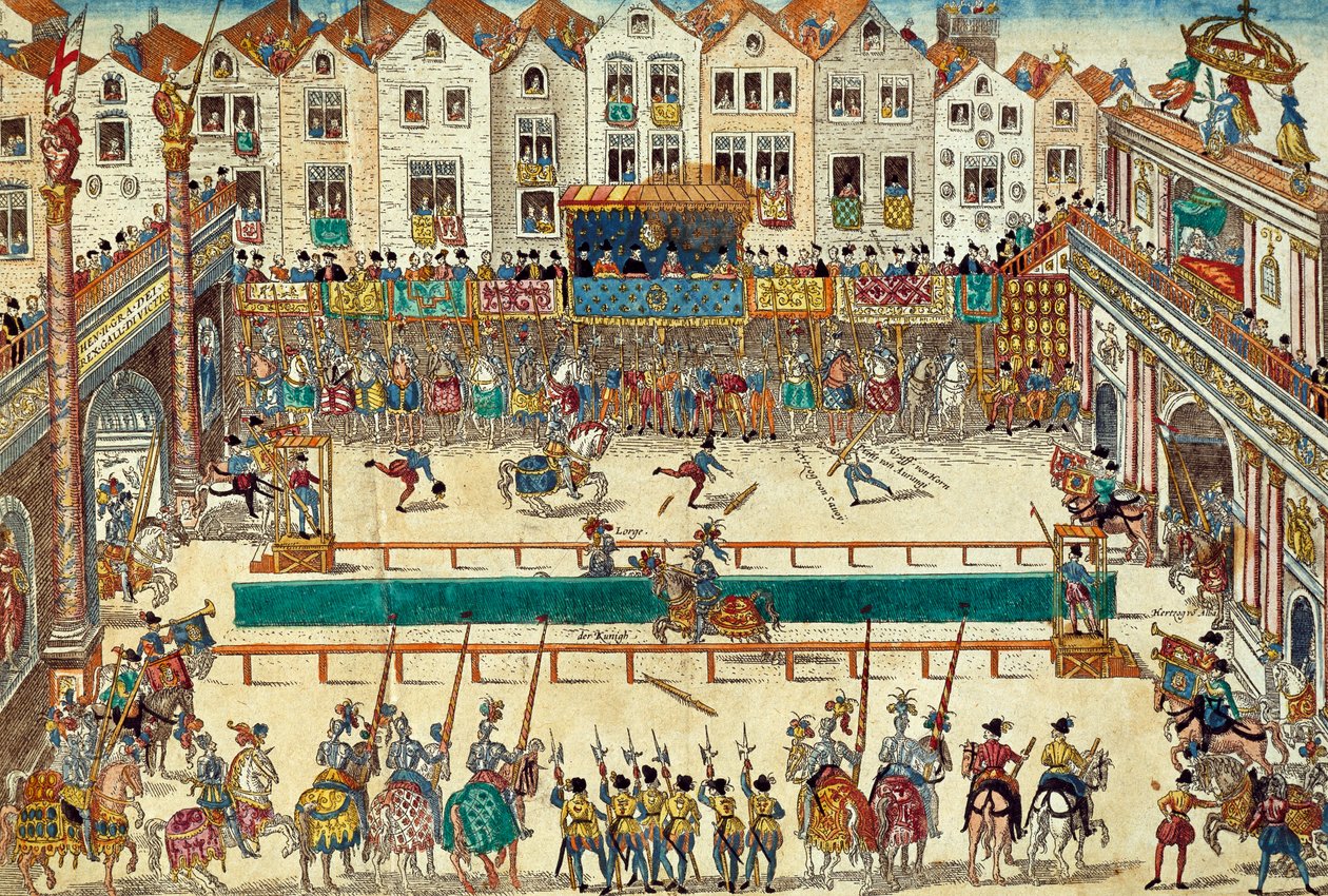 Henry II fra Frankrig dødeligt såret, 30. juni af Franz Hogenberg
