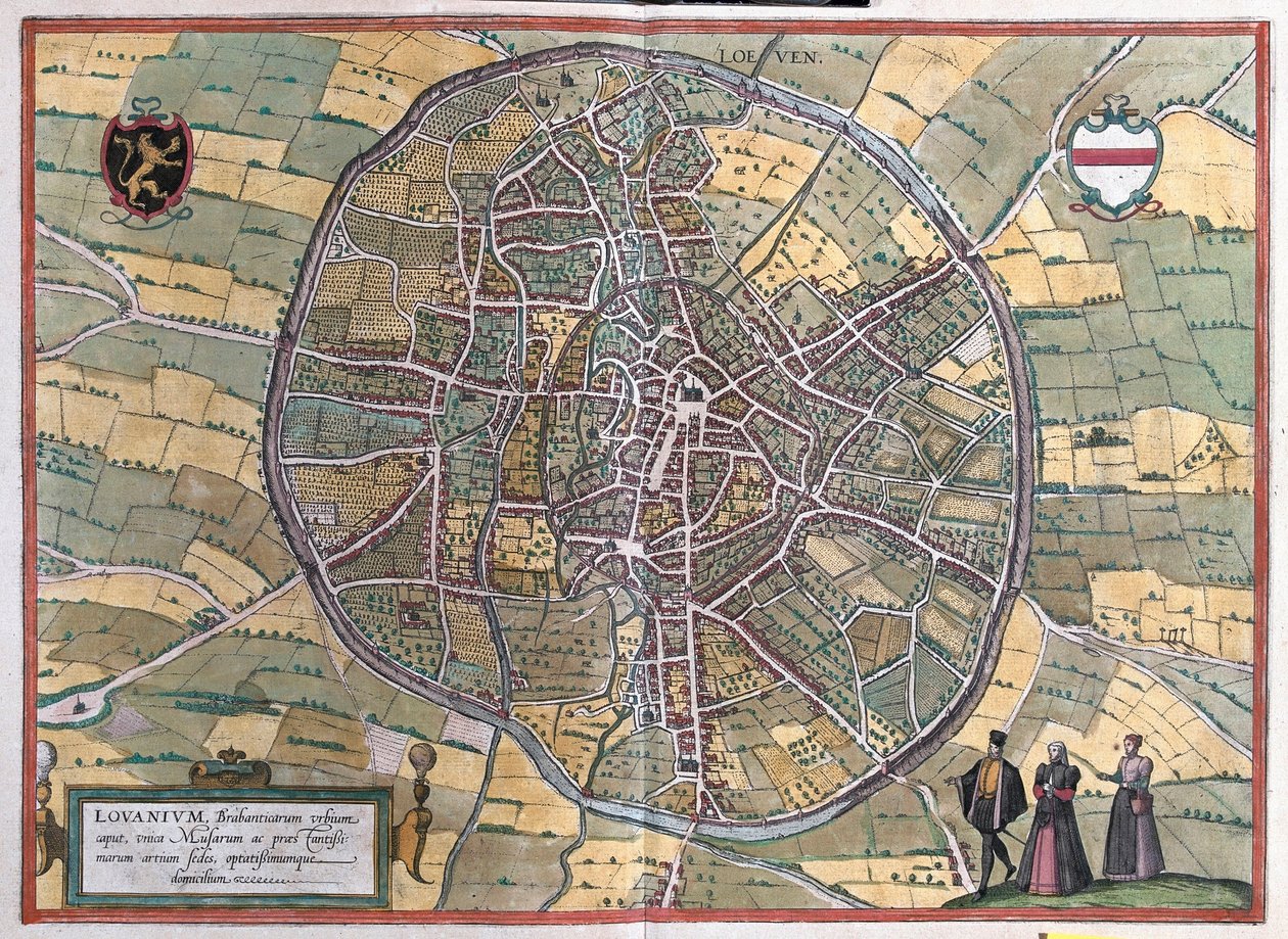 Leuven, Belgien (gravering af Franz Hogenberg