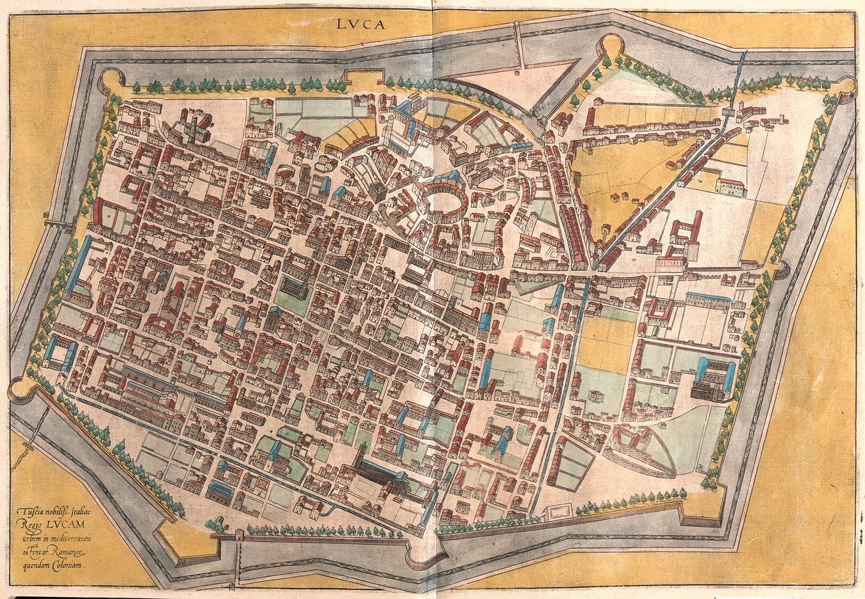 Lucca, Italien (gravering af Franz Hogenberg