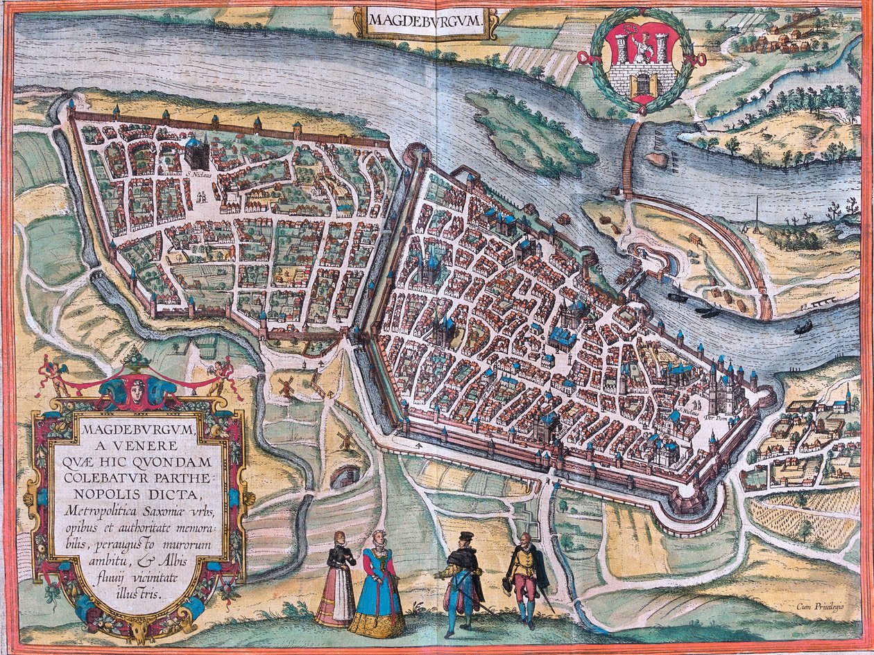 Magdeburg Plan (Magdeburgum), Tyskland (radering af Franz Hogenberg