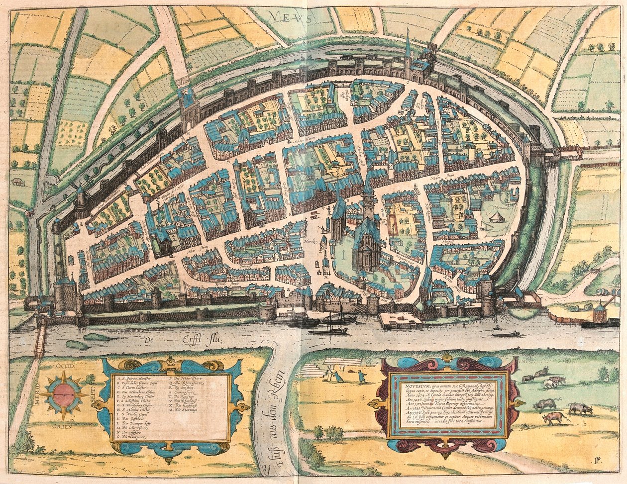 Neuss, Tyskland (gravering af Franz Hogenberg