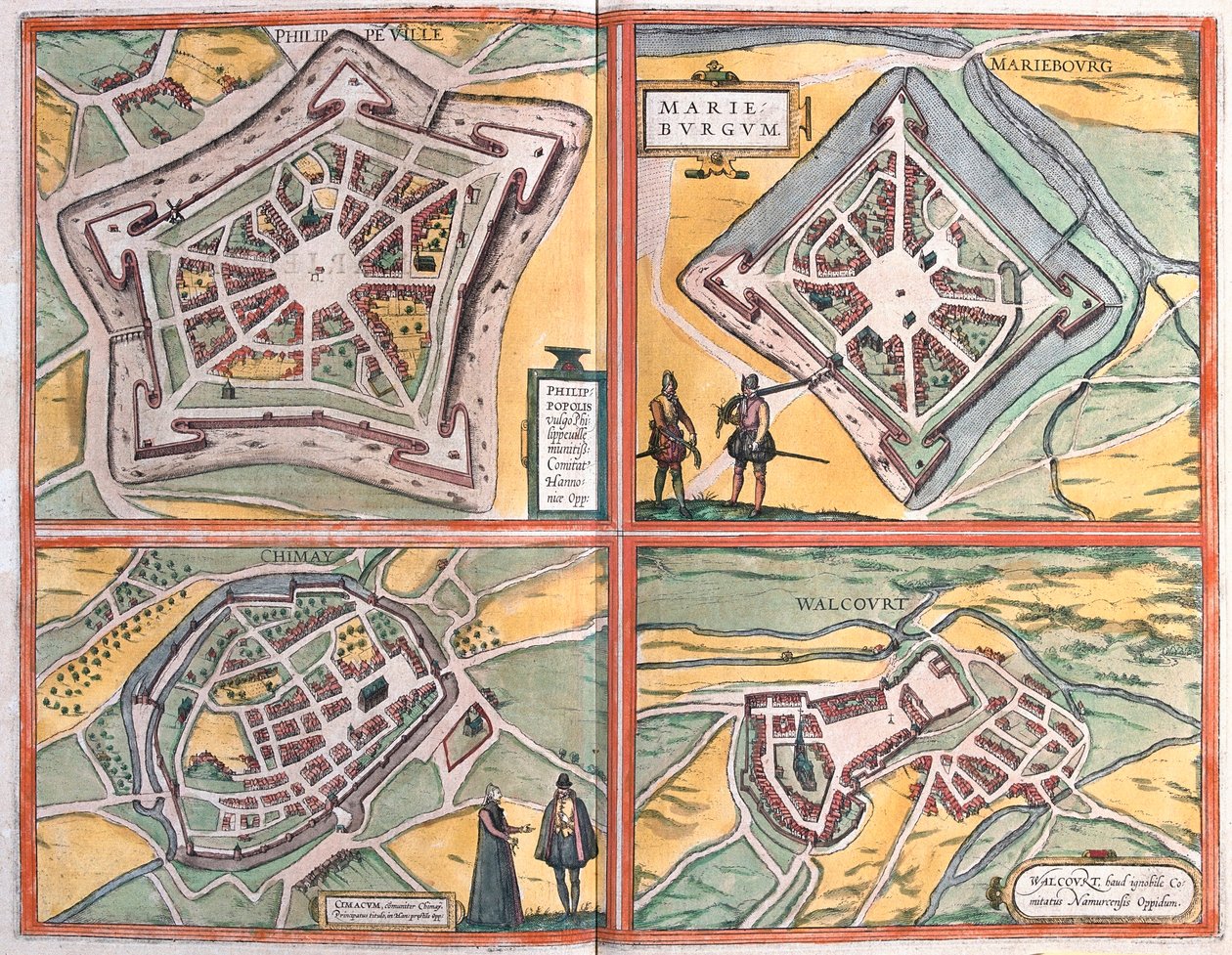 Philippeville, Mariembourg, Chimay og Walcourt, Belgien (gravering af Franz Hogenberg