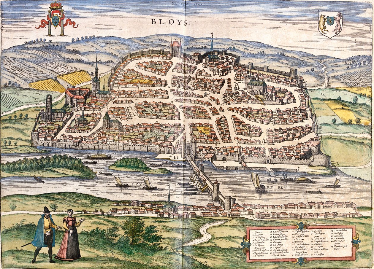 Plan over Blois (Bloys), Frankrig (radering af Franz Hogenberg
