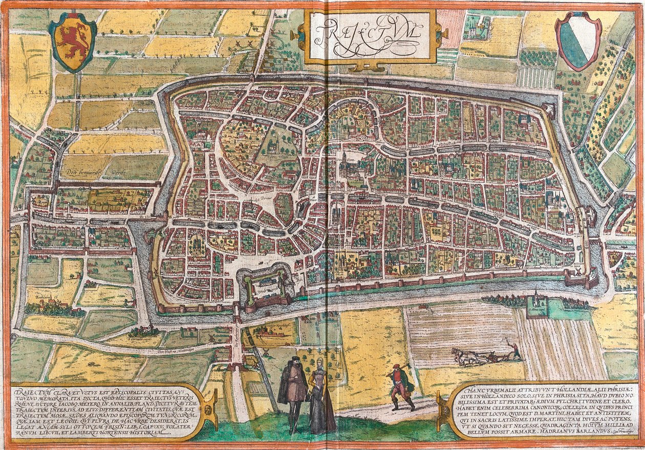 Plan over Maastricht (Traiectum), Holland (radering af Franz Hogenberg