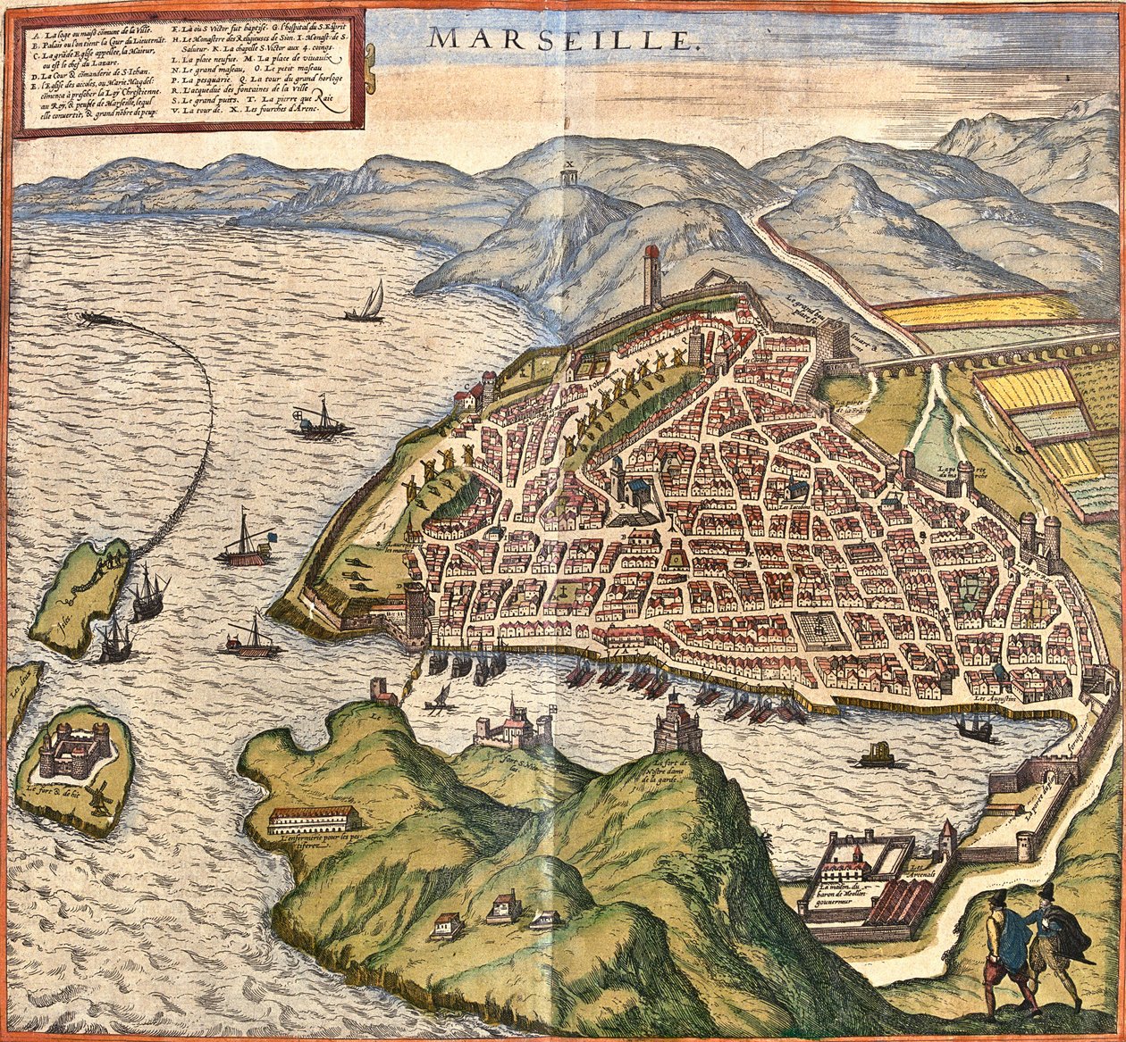 Plan over Marseille, Fance (radering af Franz Hogenberg