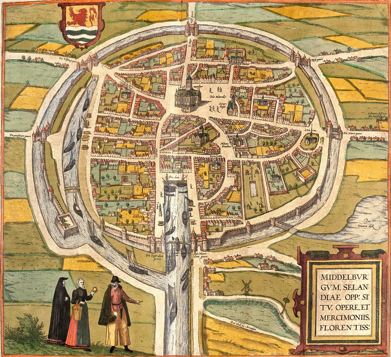 Plan over Middelburg (Middelburgum), Holland (radering af Franz Hogenberg