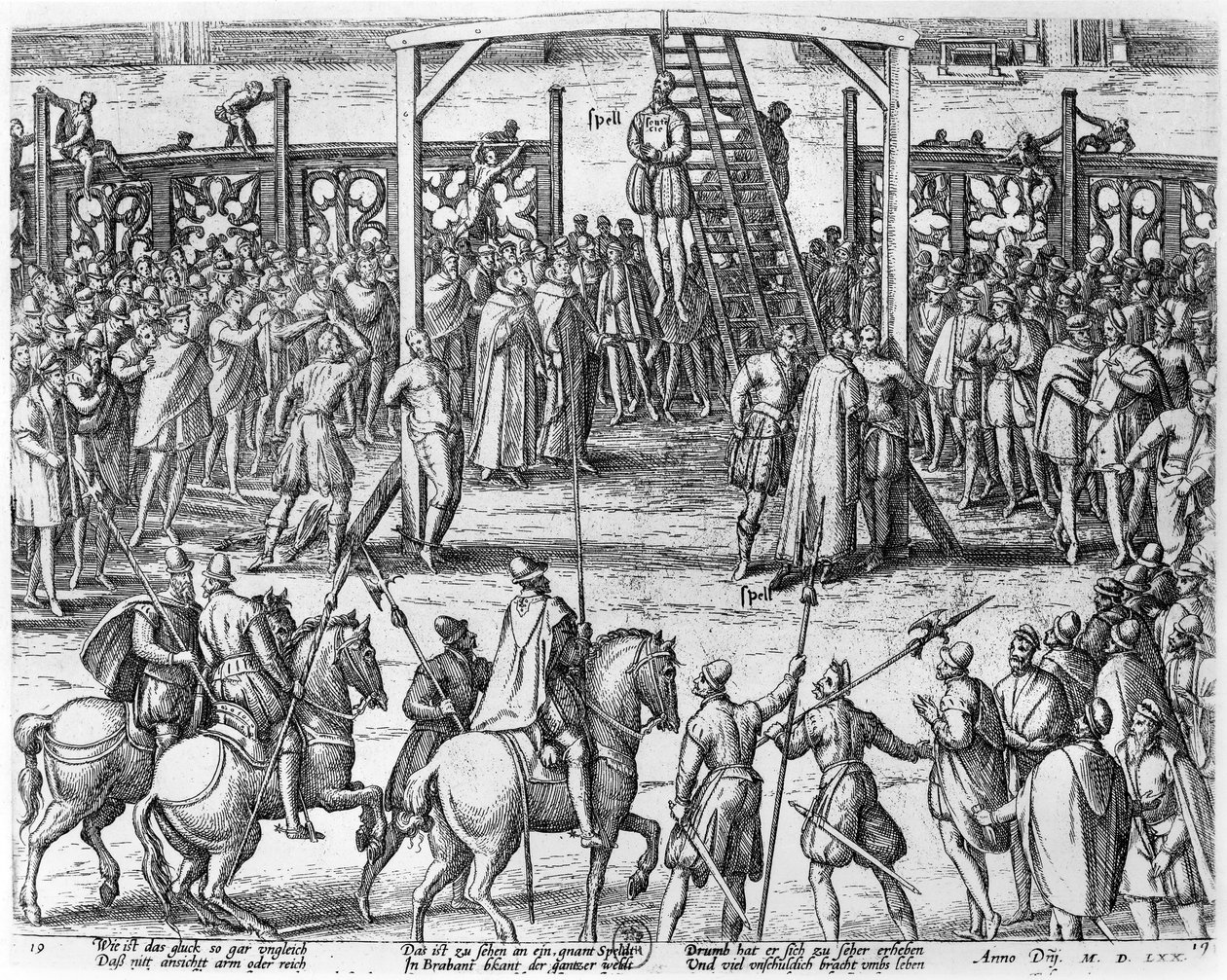 Ophængningsscener i Flandern, 1570 af Franz Hogenberg