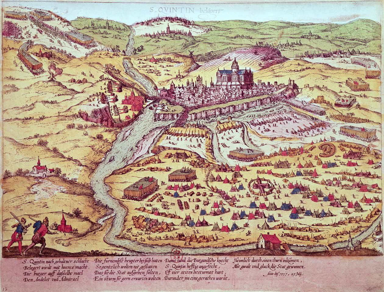Belejringen af St. Quentin, 27. juli 1557 af Franz Hogenberg