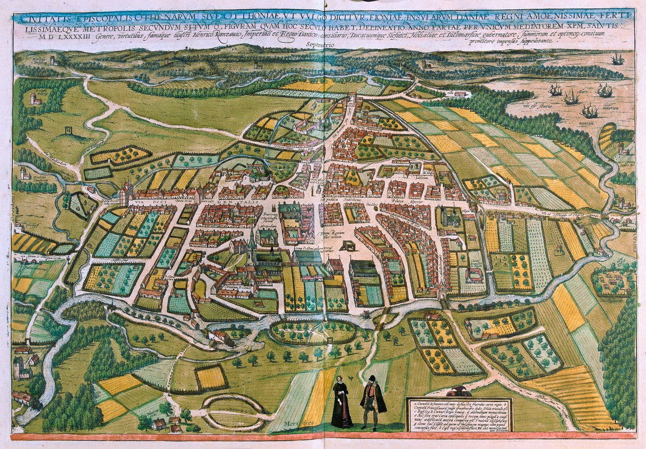 Bispestaden Odense, Danmark af Franz Hogenberg