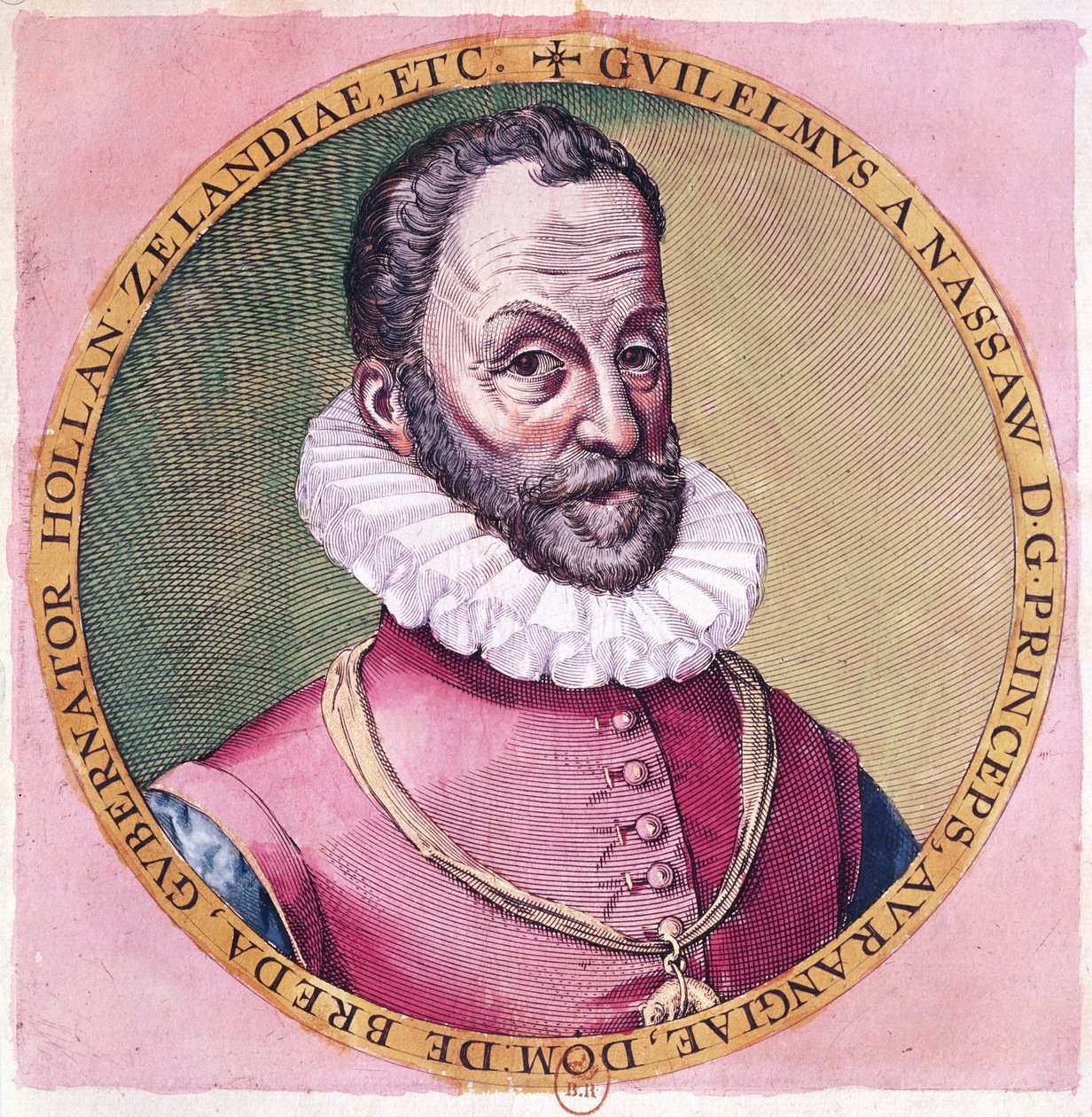 Vilhelm I (1533-84) "Den tavse", prins af Oranien (farvestik) af Franz Hogenberg